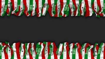 Somaliland Flag Hanging Banner Seamless Looping with Bump and Plain Texture, 3D Rendering, Luma Matte video