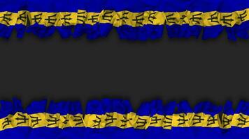 Barbados Flag Hanging Banner Seamless Looping with Bump and Plain Texture, 3D Rendering, Luma Matte video