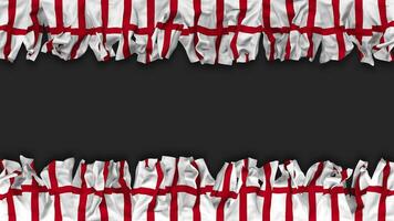 Inglaterra bandera colgando bandera sin costura bucle con bache y llanura textura, 3d representación, luma mate video