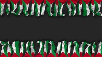 Palestina bandera colgando bandera sin costura bucle con bache y llanura textura, 3d representación, luma mate video