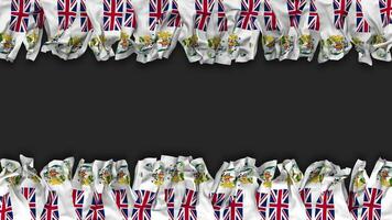 British Antarctic Territory Flag Hanging Banner Seamless Looping with Bump and Plain Texture, 3D Rendering, Luma Matte video