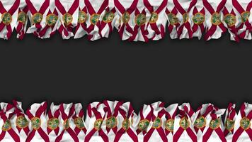 State of Florida Flag Hanging Banner Seamless Looping with Bump and Plain Texture, 3D Rendering, Luma Matte video