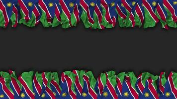 Namibia Flag Hanging Banner Seamless Looping with Bump and Plain Texture, 3D Rendering, Luma Matte video