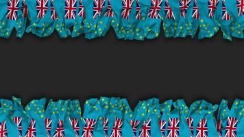 Tuvalu Flag Hanging Banner Seamless Looping with Bump and Plain Texture, 3D Rendering, Luma Matte video