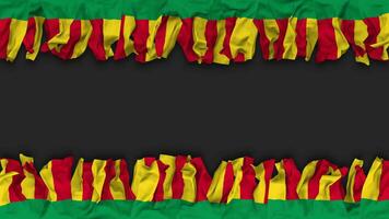 Benin Flag Hanging Banner Seamless Looping with Bump and Plain Texture, 3D Rendering, Luma Matte video
