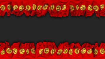 Kyrgyzstan Flag Hanging Banner Seamless Looping with Bump and Plain Texture, 3D Rendering, Luma Matte video