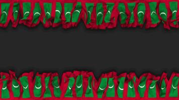 Maldives Flag Hanging Banner Seamless Looping with Bump and Plain Texture, 3D Rendering, Luma Matte video