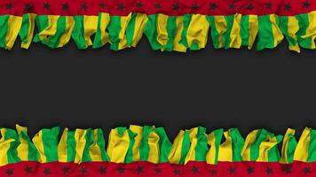 Guinea Bissau Flag Hanging Banner Seamless Looping with Bump and Plain Texture, 3D Rendering, Luma Matte video