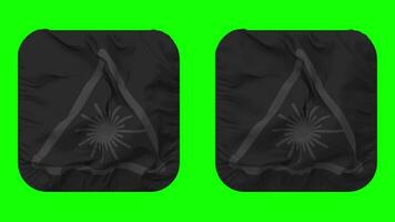 Laser Icon Cloth Seamless Looped Waving in Squire Shape Isolated with Plain and Bump Texture, 3D Rendering, Green Screen, Alpha Matte video