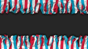 Luxembourg Flag Hanging Banner Seamless Looping with Bump and Plain Texture, 3D Rendering, Luma Matte video