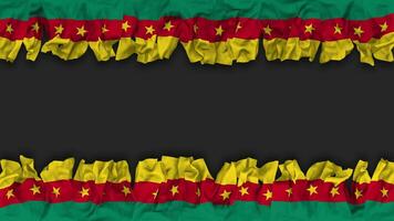Cameroon Flag Hanging Banner Seamless Looping with Bump and Plain Texture, 3D Rendering, Luma Matte video