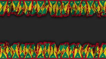 Grenada Flag Hanging Banner Seamless Looping with Bump and Plain Texture, 3D Rendering, Luma Matte video