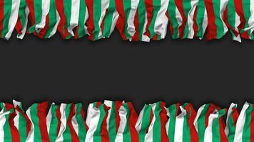 Bulgarien Flagge hängend Banner nahtlos Schleifen mit stoßen und einfach Textur, 3d Wiedergabe, Luma matt video