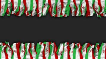 Iran Flag Hanging Banner Seamless Looping with Bump and Plain Texture, 3D Rendering, Luma Matte video