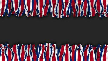 costa rica vlag hangende banier naadloos looping met buil en duidelijk textuur, 3d weergave, luma matte video