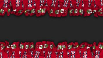 Bermuda Flag Hanging Banner Seamless Looping with Bump and Plain Texture, 3D Rendering, Luma Matte video