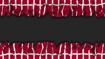 Denmark Flag Hanging Banner Seamless Looping with Bump and Plain Texture, 3D Rendering, Luma Matte video