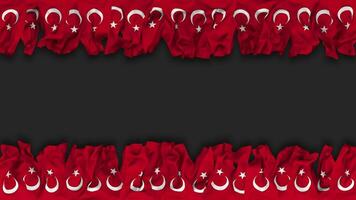 Turkey Flag Hanging Banner Seamless Looping with Bump and Plain Texture, 3D Rendering, Luma Matte video