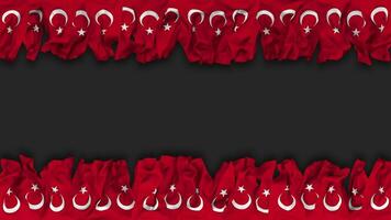 Turkey Flag Hanging Banner Seamless Looping with Bump and Plain Texture, 3D Rendering, Luma Matte video