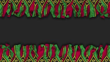 Vanuatu Flag Hanging Banner Seamless Looping with Bump and Plain Texture, 3D Rendering, Luma Matte video