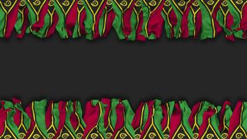 vanuatu vlag hangende banier naadloos looping met buil en duidelijk textuur, 3d weergave, luma matte video