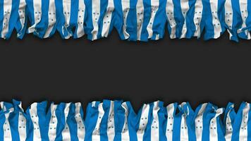 Honduras Flag Hanging Banner Seamless Looping with Bump and Plain Texture, 3D Rendering, Luma Matte video