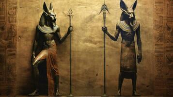 Anubis and Horus. Generative Ai photo