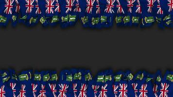 British Virgin Islands, BVI Flag Hanging Banner Seamless Looping with Bump and Plain Texture, 3D Rendering, Luma Matte video