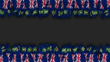 British Virgin Islands, BVI Flag Hanging Banner Seamless Looping with Bump and Plain Texture, 3D Rendering, Luma Matte video