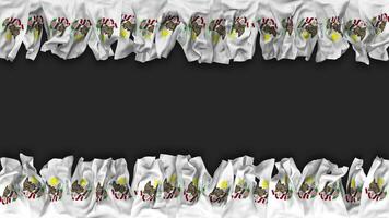 State of Illinois Flag Hanging Banner Seamless Looping with Bump and Plain Texture, 3D Rendering, Luma Matte video