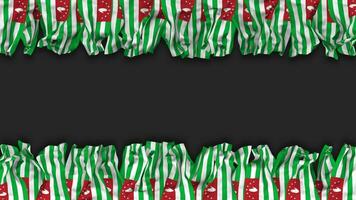 Abchazië vlag hangende banier naadloos looping met buil en duidelijk textuur, 3d weergave, luma matte video