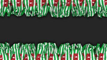 Abkhazia Flag Hanging Banner Seamless Looping with Bump and Plain Texture, 3D Rendering, Luma Matte video