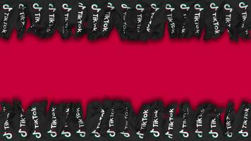 Tiktok Flag Hanging Banner Seamless Looping with Bump and Plain Texture, 3D Rendering, Luma Matte video