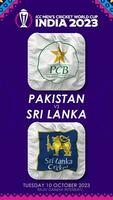 Pakistan vs Sri Lanka Match in ICC Men's Cricket Worldcup India 2023, Vertical Status Video, 3D Rendering video