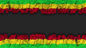 Mali Flag Hanging Banner Seamless Looping with Bump and Plain Texture, 3D Rendering, Luma Matte video