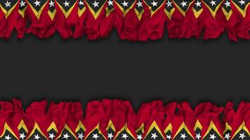 East Timor Flag Hanging Banner Seamless Looping with Bump and Plain Texture, 3D Rendering, Luma Matte video