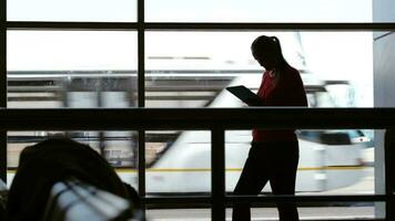 en utilisant tampon à le aéroport video