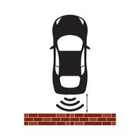 Car parking sensor signal icon vector