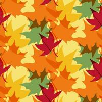 Bold transparent maple leaves seamless pattern. Flat vector minimalistic design. Hand drawn silhouette bright autumn leaves. Perfect for decoration, textile, wrapping paper, background, banner