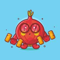 linda rojo cebolla personaje mascota haciendo culturismo utilizando pesa aislado dibujos animados en plano estilo diseño vector