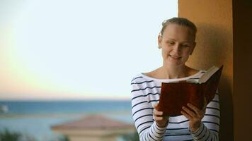 Woman reading a book video