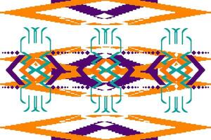 ikat vector étnico sin costura modelo diseño. ikat azteca tela alfombra adornos textil decoraciones fondo de pantalla. tribal boho nativo étnico Turquía tradicional bordado vector antecedentes