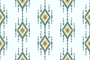 Seamless Ikat pattern repeating handmade textile design. Vintage style. Aztec ethnic pattern, embroidery, abstract, vector, design illustration for texture, fabric, print. vector