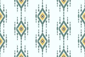 Seamless Ikat pattern repeating handmade textile design. Vintage style. Aztec ethnic pattern, embroidery, abstract, vector, design illustration for texture, fabric, print. vector