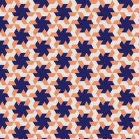 orange blue hexagonal triangular seamless geometric pattern with stars vector