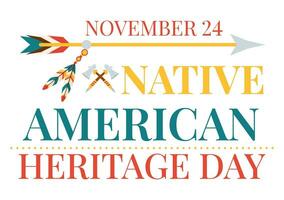 nativo americano patrimonio mes día vector ilustración con celebrar America indio cultura anual en unido estados a contribuciones antecedentes
