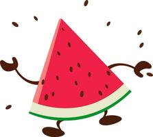 Watermelons are funny on a white background set national watermelon day use for a postcard vector