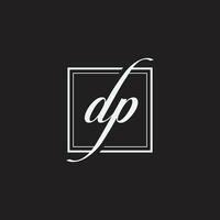 DP initial signature logo. handwriting logo template vector