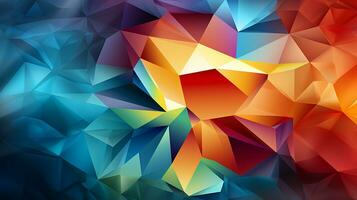 Colorful polygon background ai photo