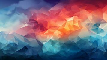 Colorful polygon background ai photo